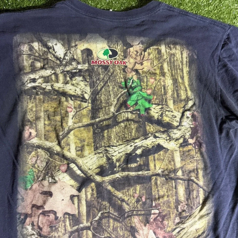 Mossy Oak Hunting T-Shirt Mens XL Black Deer Skull Graphic Camo Obsession Tee